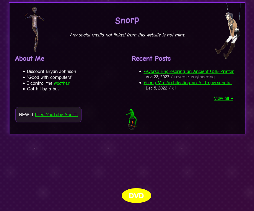 The old homepage in all its glory